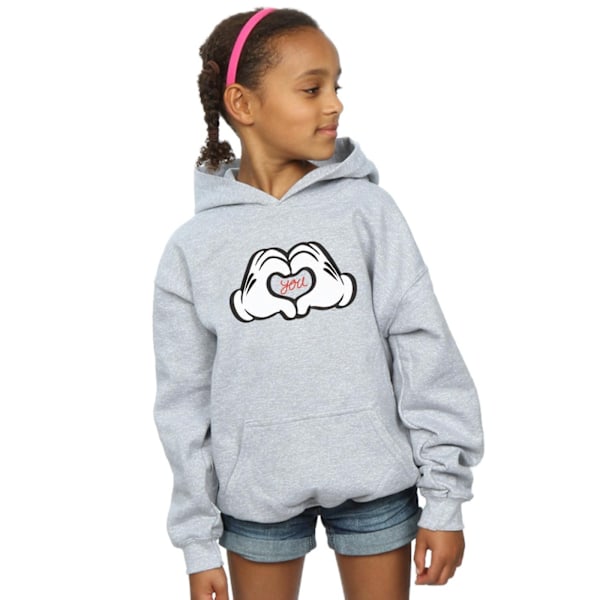 Disney Girls Mickey Mouse Loves You Hoodie 5-6 år Sports Grey Sports Grey 5-6 Years