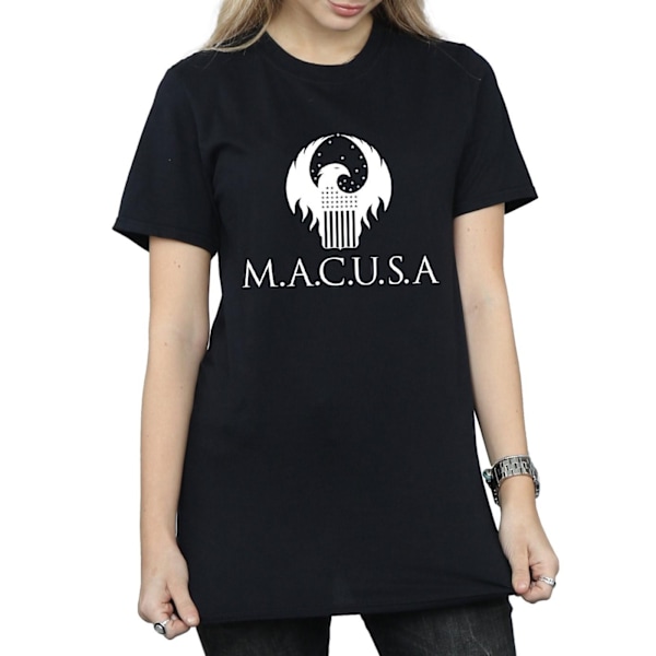 Fantastiska vidunder Kvinnor/Damer MACUSA Logo Bomull Boyfriend T-S Black S