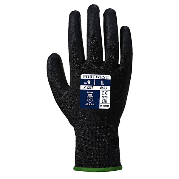Portwest Unisex Adult A635 Economy Cut Resistant Gloves M Black Black M