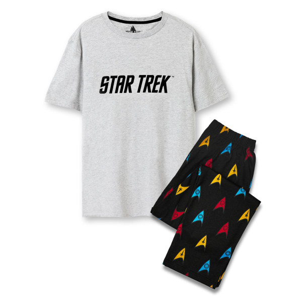 Star Trek herrlogotyp pyjamas med tryck överallt XXL svart/grå Black/Grey XXL