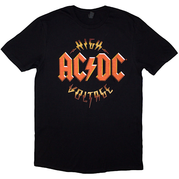AC/DC Unisex Vuxen High Voltage Rock N Roll T-shirt med Tryck på Ryggen Black M