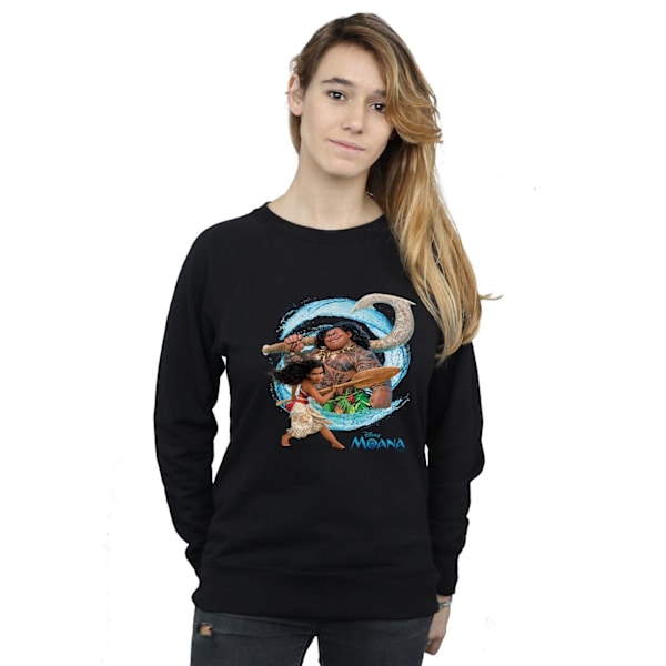 Disney Dam/Kvinnor Moana Och Maui Wave Sweatshirt S Svart Black S