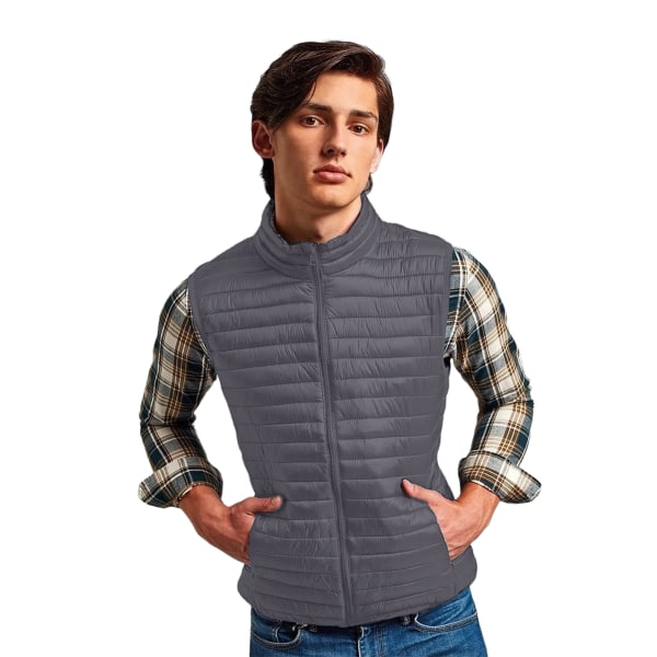 2786 Mens Tribe Fineline Vadderad Gilet/Bodywarmer 2XL Stål Steel 2XL