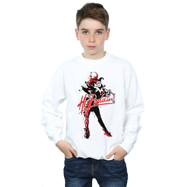 DC Comics Boys Harley Quinn Hi Puddin Sweatshirt 9-11 år Vit White 9-11 Years