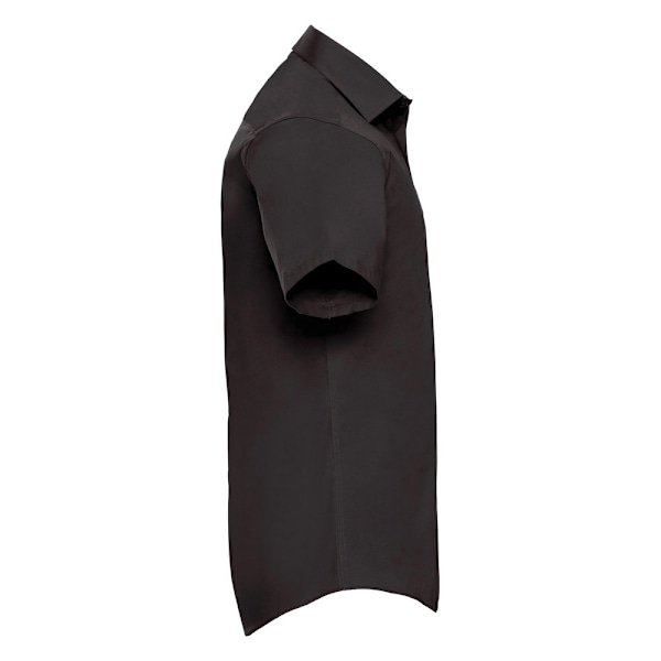 Russell Collection Herr Easy-Care Fitted Kortärmad Skjorta 14 Black 14.5in-15in