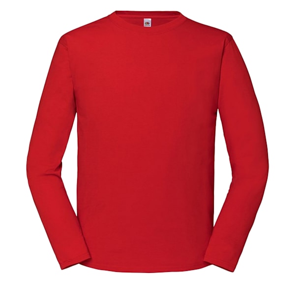 Fruit of the Loom Mens Iconic 195 Premium Ringspun Cotton Long- Red S