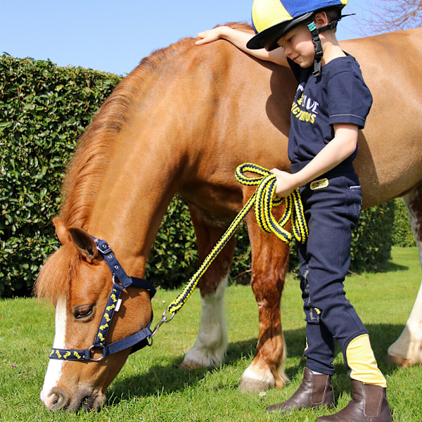 Little Knight Barn/Barn Be Brave Jodhpurs 9-10 År Marinblå/ Navy/Yellow 9-10 Years