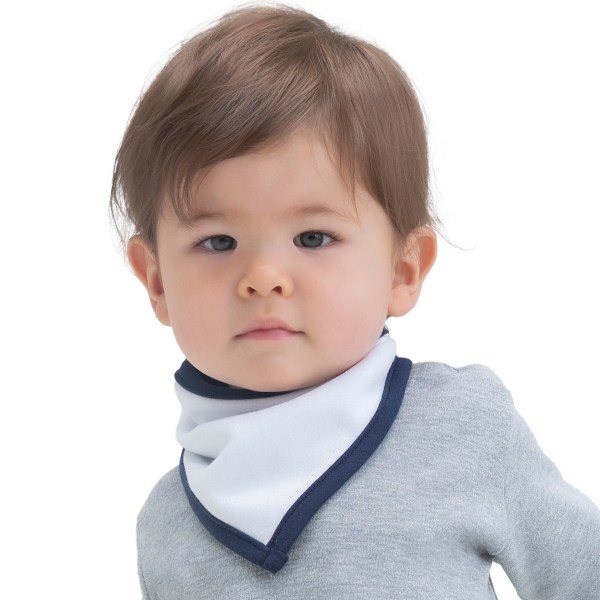 Babybugz Baby Plain Bandana Bib One Size Vit/Nautical Navy White/Nautical Navy One Size