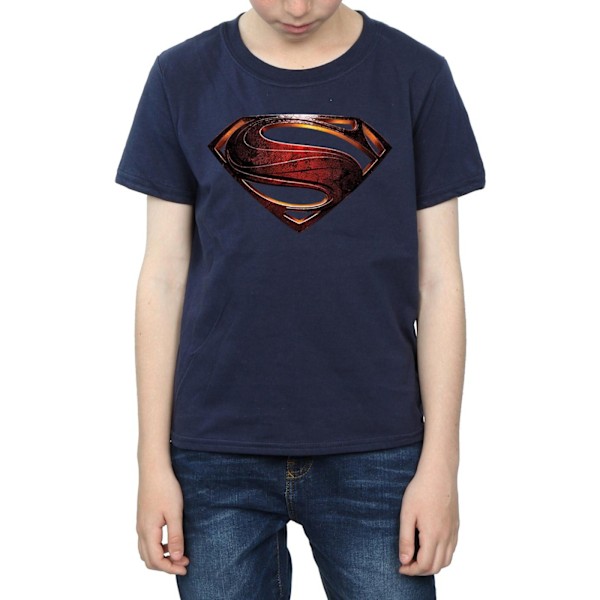 Superman Boys Logo Bomull T-shirt 5-6 år Marinblå Navy Blue 5-6 Years