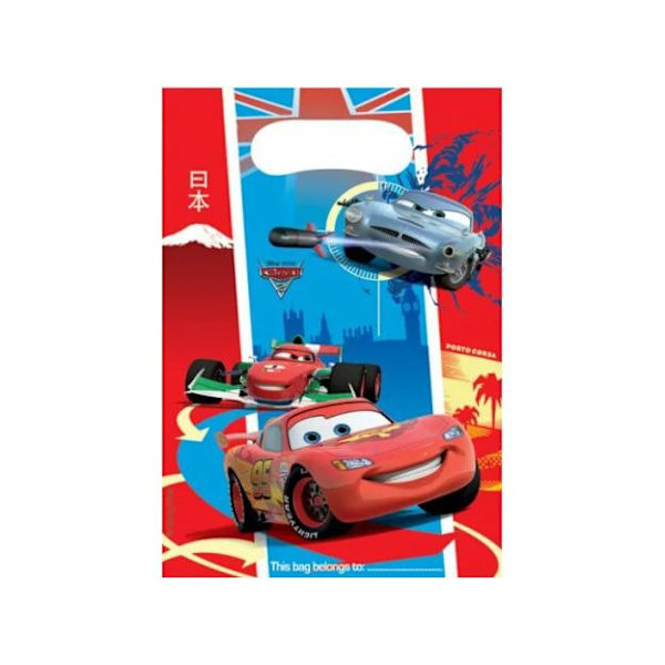 Cars 2 Karaktärspåsar (6-pack) En Storlek Röd/Blå Red/Blue One Size