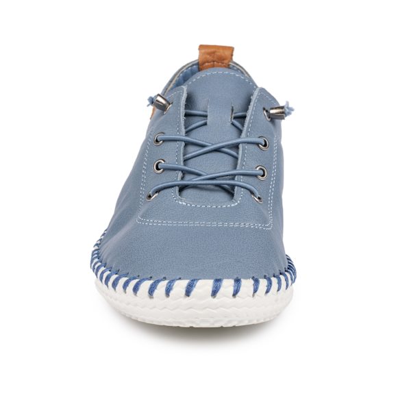 Lunar Dam/Dam St Ives Läder Plimsolls 7 UK Mid Blue Mid Blue 7 UK
