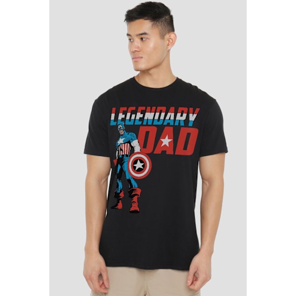 Captain America Herrarnas Legendariska Pappa T-shirt L Svart Black L