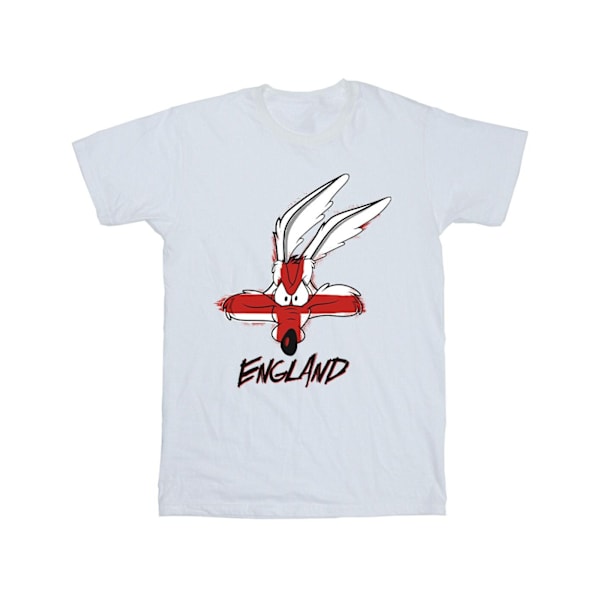 Looney Tunes Boys Coyote England Face T-Shirt 12-13 år Vit White 12-13 Years