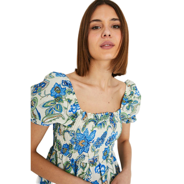 Dorothy Perkins Dam/Dam Floral Puff Sleeve Midi Klänning S B Blue/Green S