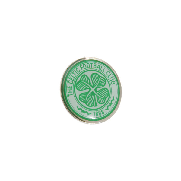 Celtic FC Official Metal Football Crest Pin Badge One Size Gree Green/White One Size