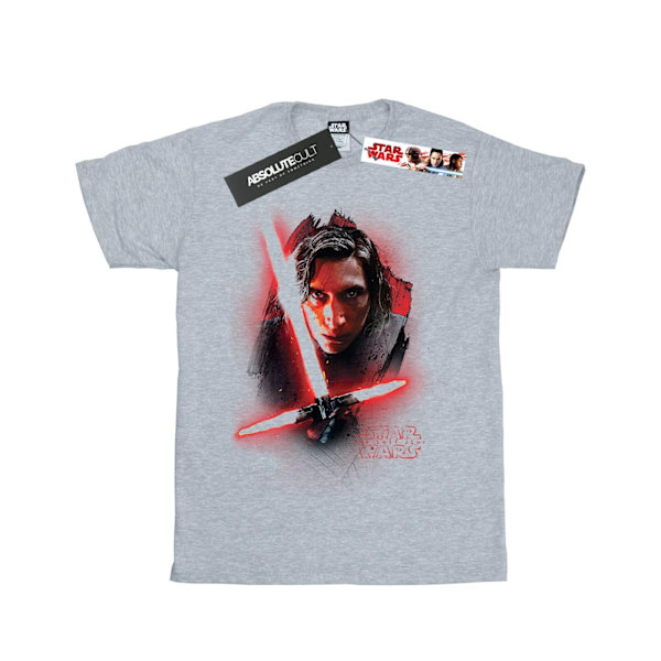 Star Wars Girls The Last Jedi Kylo Ren Borstad Bomull T-shirt 7 Sports Grey 7-8 Years