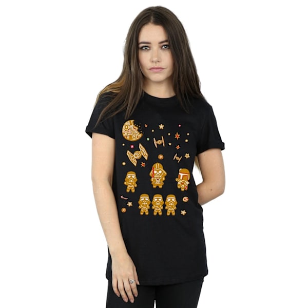 Star Wars Dam/Damer Gingerbread Empire Bomull Boyfriend T-shirt M Svart Black M