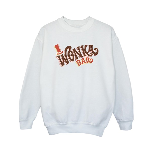 Willy Wonka Boys Bar Logo Sweatshirt 12-13 år Vit White 12-13 Years