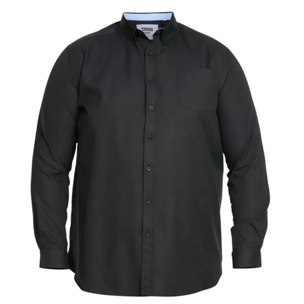 D555 Herr Richard Oxford Kingsize långärmad skjorta 5XL Svart Black 5XL