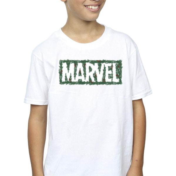 Marvel Boys Holly Logo T-shirt 7-8 år Vit White 7-8 Years