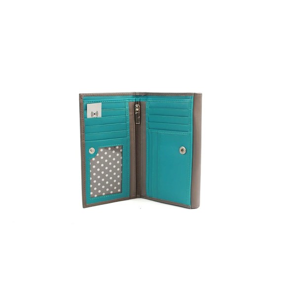Eastern Counties Leather Bridget Kontrast Läderplånbok En Storlek Taupe/Turquoise One Size