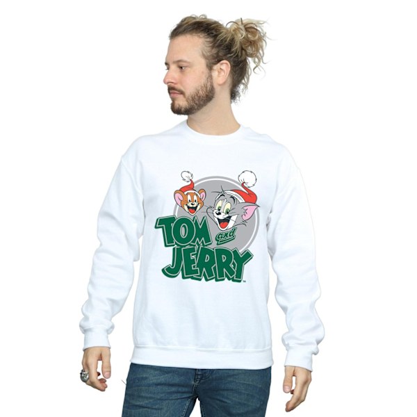 Tom And Jerry Julhälsning Sweatshirt XXL Vit White XXL