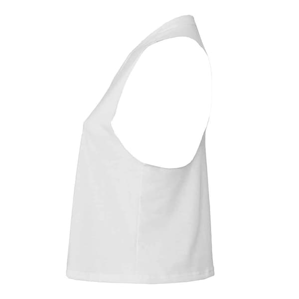 Bella + Canvas Dam/Dam Racerback Cropped Sleeveless Tank Solid White Blend XL