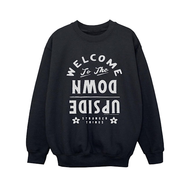 Netflix Boys Stranger Things Välkommen till Upside Down Sweatshirt Black 12-13 Years