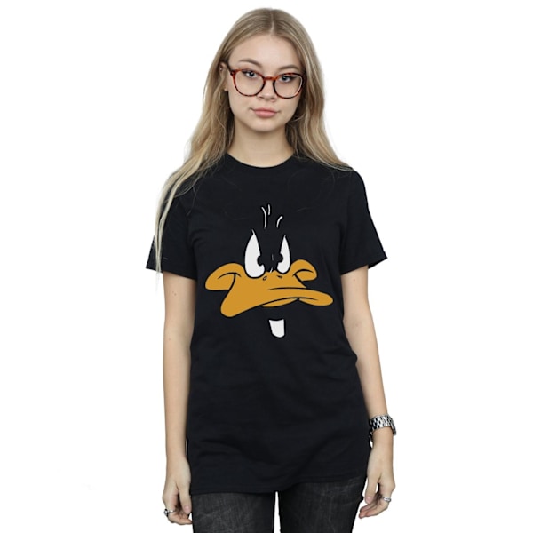 Looney Tunes Dam/Dam Daffy Duck Ansikte Bomull Pojkvän T-S Black S