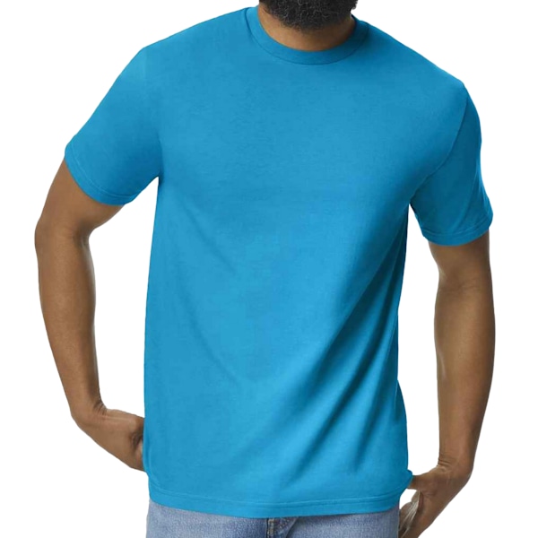 Gildan Herr Midweight Soft Touch T-Shirt 3XL Safirblå Sapphire Blue 3XL