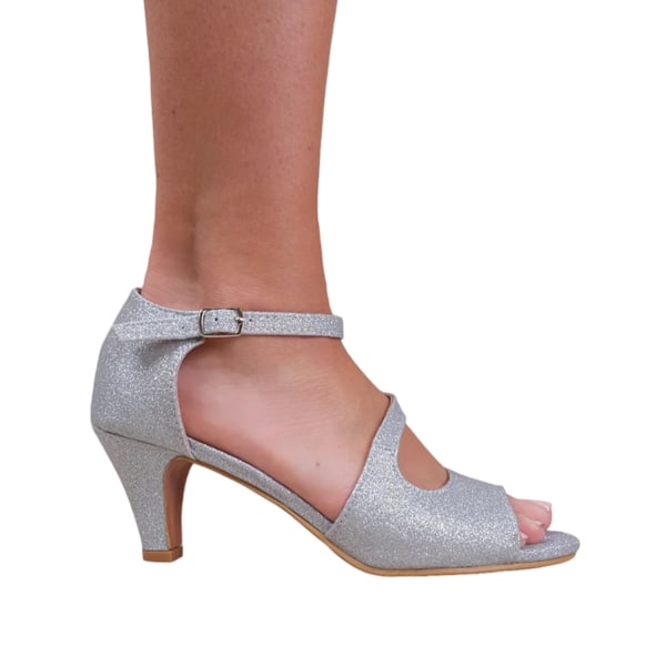 Where's That From Dam/Damer Beatrice Faux Läder Crossover Silver 6 UK Extra Wide
