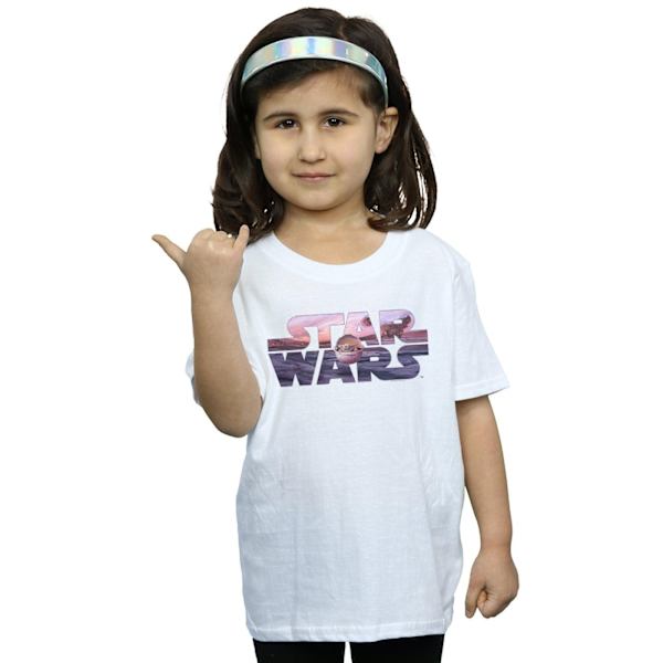 Star Wars Girls The Mandalorian The Child Logo Bomull T-shirt 5 White 5-6 Years