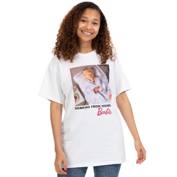 Barbie Dam/Kvinnor Arbetar Hemifrån T-shirt M Vit White M