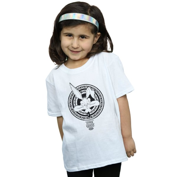 Looney Tunes Girls Wile E Coyote Super Genius T-shirt i bomull 5- White 5-6 Years