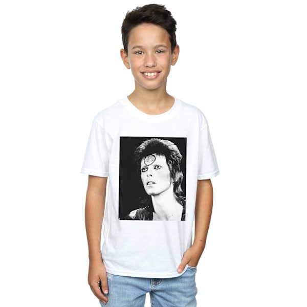 David Bowie Boys Ziggy Looking T-shirt 9-11 år Vit White 9-11 Years