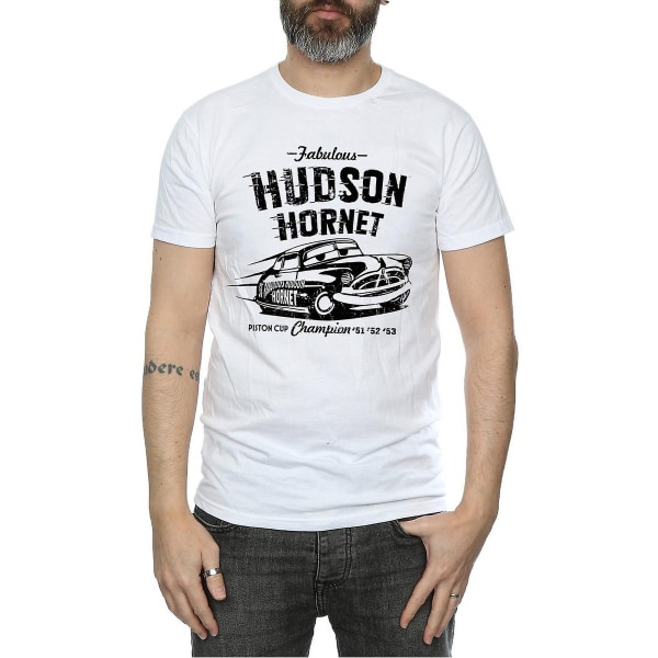 Bilar Herr Hudson Hornet bomull T-shirt M Vit White M