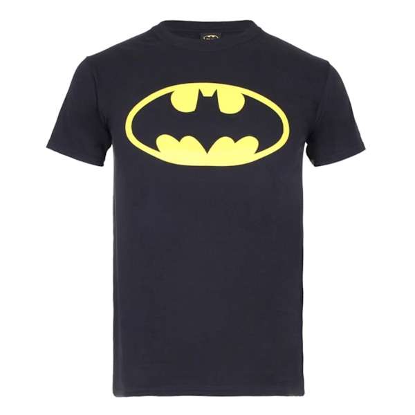 Batman T-shirt i bomull med logotyp för män, S, svart/gul Black/Yellow S