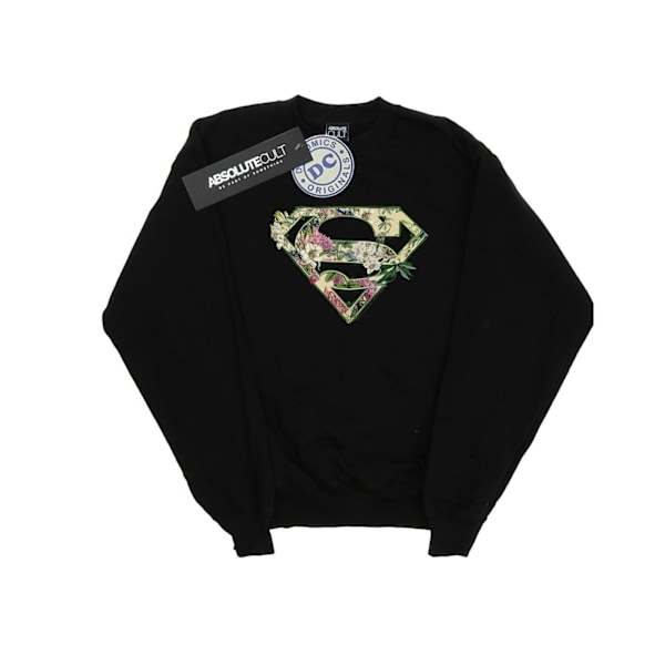 DC Comics Girls Supergirl Floral Shield Sweatshirt 5-6 år Bl Black 5-6 Years