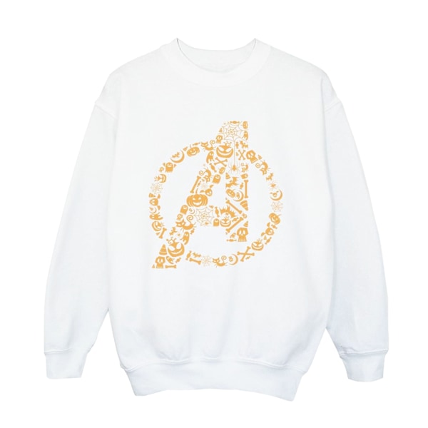 Marvel Girls Avengers Halloween Logo Sweatshirt 9-11 år Vit White 9-11 Years