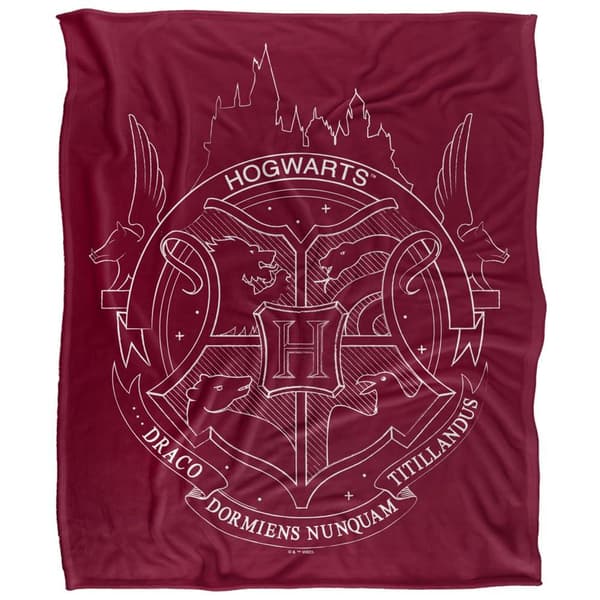 Harry Potter Hogwarts Märkesfilt 147cm x 91cm Flerfärgad Multicoloured 147cm x 91cm