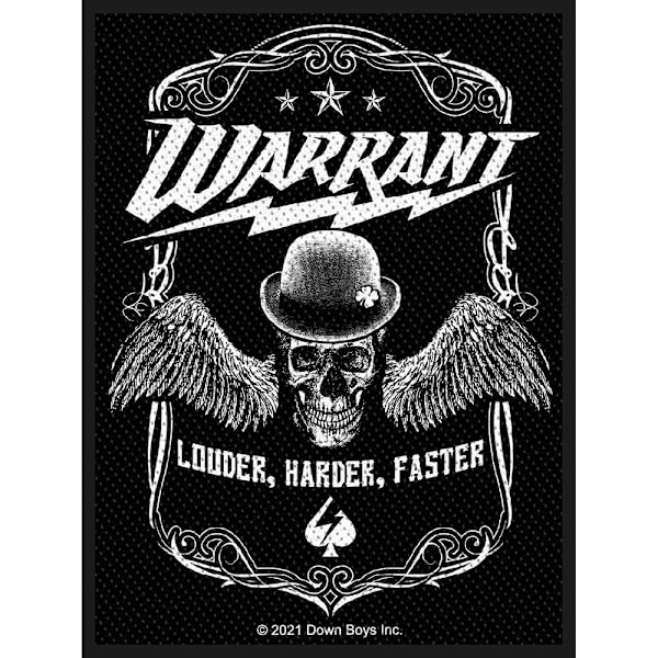 Warrant Louder Harder Faster Standard Patch One Size Svart/Vit Black/White One Size