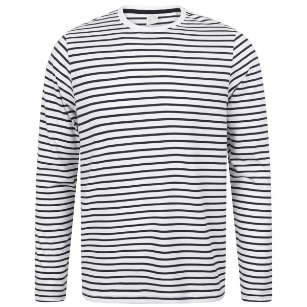 Skinni Fit Unisex långärmad randig T-shirt M Vit/Oxford Na White/Oxford Navy M