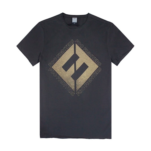 Amplified Mens Foo Fighters Concrete And Gold T-Shirt XS Charco Charcoal XS