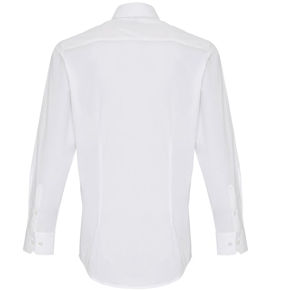 Premier herr stretch fit poplin långärmad skjorta L vit White L