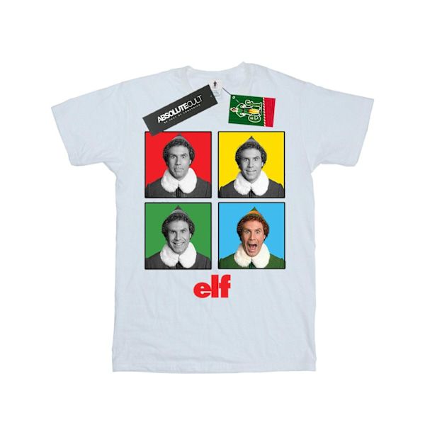 Elf Girls Four Faces Bomull T-shirt 7-8 År Vit White 7-8 Years