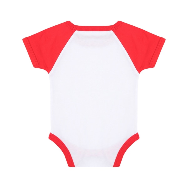 Larkwood Baby Boys/Girls Essential Short Sleeve Baseball Bodysuit White/Red 6-12 Months