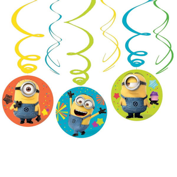 Despicable Me Swirl Minions hängande dekoration (paket med 6) En Multicoloured One Size