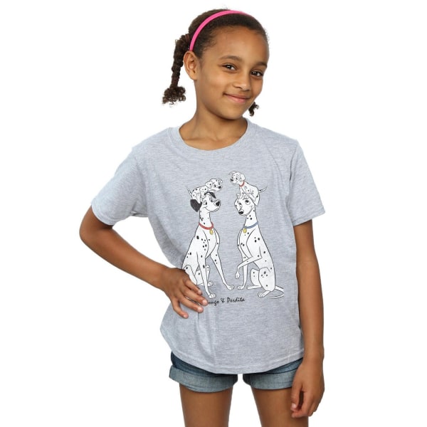 101 Dalmatiner flickor Pongo och Perdita T-shirt 7-8 år Sport Sports Grey 7-8 Years