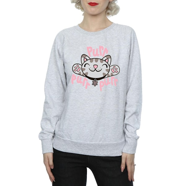 Big Bang Theory Dam/Damer Mjuk Kitty Purr Sweatshirt L Värme Heather Grey L