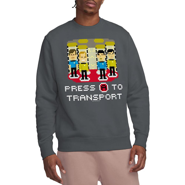 Star Trek Unisex Vuxen Tryck A för Transport Sweatshirt S Gråmelerad Charcoal S